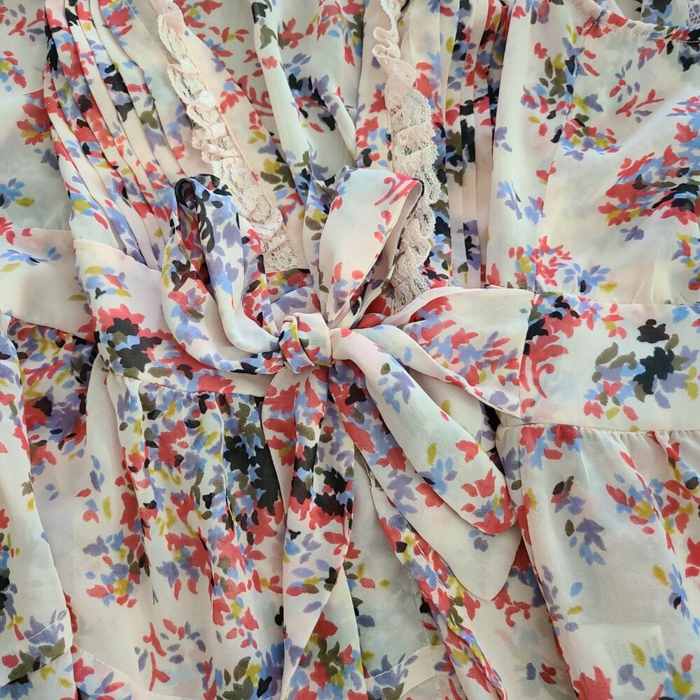 Elle women's pink floral wrap blouse v neck size XL - Picture 11 of 11